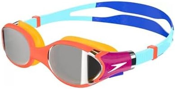 Speedo Kid's Biofuse 2.0 Mirror Swimming Goggles, Colbalt/Blue/Orange/Chrome, One Size