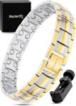 MagnetRX® Ultra Strength Magnetic Bracelet - Effective Stainless Steel Magnetic Bracelets for Men - Adjustable Bracelet Length with Sizing Tool for Perfect Fit (Silver & Gold)