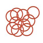 sourcing map Silicone O-Ring, 12mm OD, 10mm ID, 1mm Width, VMQ Seal Rings Gasket, Red, Pack of 10