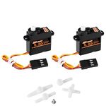 DSPOWER 2PCS 4.3G Mini Servo, RC Micro Digital Servo Motor Coreless Steering Servos for Fixed-Wing Helicopter Airplane Drone 1/24 1/28 RC Car SCX24 Boat Robot Toy