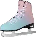 Nattork Blue&Pink Figure Skates Excellence Stainless Steel Blades Ice Figure Skating with Enhanced Support Strength Performance and Ultimate Comfort for Women and Men