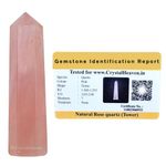 Crystal Heaven Certified Rose Quartz Crystal Tower Obelisk Point For Chakra, Healing & Balancing-Aaa Grade Original Certified Gemstone Agate For Reiki Meditation Yoga Spiritual (3-4 Inches)