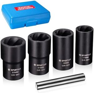 Spurtar 5 Pièces Coffret de Douilles Extracteurs de vis pour Enlever les Boulons Endommagés, Arrondis et Rouillés 17mm, 19mm, 21mm et 22mm