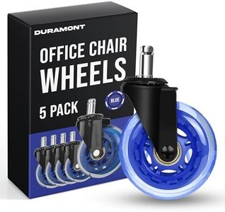 Office Chair Wheels for Carpet and Hardwood Floors Laminate Heavy Duty Casters mat Rubber Silicon Rollers Wheels Replacement Desk Chair Accessories (Blue)