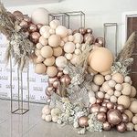 DIY 167Pcs Neutral Cream Peach Rose Champagne Double-Stuffed Balloon Arch Kit Balloon Garland Kit Birthday Decorations Double Layer Matte Balloons for Wedding Birthday Baby Shower Party Decorations