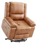 GarveeHome Power Lift Recliner Chair - Heat and Massage, Adjustable Back and Legs, PU Leather Electric Lift Chair Designed for The Elderly and People with Mobility impaired