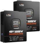 LiTime 10000W Solar Hybrid Inverter Charger (2 Pack), 48V DC to 120/240V Split Phase System, 2×5000W Pure Sine Wave Inverters, Built-in 2×100A MPPT Controllers for Whole Home Backup, Off-Grid, Farm