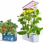 Hydroponics Growing System Indoor Garden,Big Hydroponique Kit with Trellis,Hydroponic Germination Kit with LED Grow Light for Herb,Tomato Pepper,Unique Gifts for Women,Wife(32inches with Growlight)