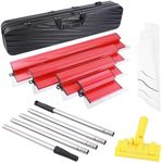 Drywall Skimming Blade Set, 10",16",24"&32"Skimming Blades 78"Extension Handle, 0.5mm&0.35mm Blades, Stainless Steel Construction Knife End Caps, Smoothing Taping Knife for Drywall Sheetrock WallBoard