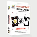 Webby High Contrast Baby Flashcards | Brain Development Toys | Visual Stimulation Activity Cards | 30 Cards, 60 Illustrations Black & White Sensory Development Cards for Newborn, Infants and Babies