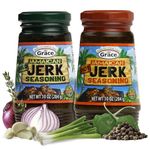 Grace Jamaican Jerk Seasoning Rub 10oz - 2 Pack Hot & Mild Jerk Chicken Seasoning & Jamaican Jerk Marinade - Caribbean Jerk Seasoning Jamaican Style BBQ Rub - Best BBQ Rub for Pork Ribs & Steaks