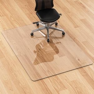 HOMEK Office Chair Mat for Hardwood Floor, 1/5" Thick 36” x 48” Crystal Clear Hard Floor Chair Mat, Transparent Floor Protector Mat, Can Be Used On Carpet or Hard Floor Flat Without Curling