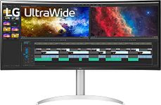 LG UltraWide 38WP85C-W 38 Inch WQHD (3840x1600) 5ms 60Hz Curved Monitor, USB-C, White with Stand Silver