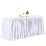 8ft White Table Skirt Pleated Table