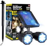 Bionic Duo Solar Lights Outdoor As Seen On TV with Motion Sensor, Stakes by Bell+Howell - 14 LED Lights Super Bright Waterproof Landscape Spotlights for Patio Yard Garden