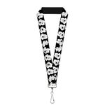 Buckle-Down Unisex Lanyard - 1.0 Mickey Mouse Expressions C/U Black/White Key Chain, Multicolor, One Size UK