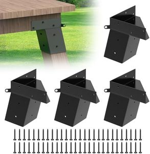 Feeloco Deer Stand Brackets,Heavy-Duty Outdoor 4"x 4" Elevator Brackets,4 Pcs Angle Platform Supports for Deer Stand,Hunting Blinds,Shooting Shack, Tree House, Observation Decks