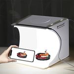 Mini Light Box Photography,PULUZ 20cm Photography Studio LightBox with 2 LED Panels /1100LM Folding Portable Lightbox / 6 Color Backdrops Photo Box Shooting Tent Lightbox for Product Photography