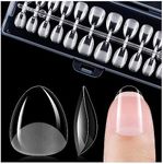 Gelike ec XXS Almond Gel Short Nail Tips, 18 Sizes Wider Version Suitable for Wide Nail Beds, 240 Pieces Soft Gel Full Cover False Nails Artificial Nails for Gluing PMMA Nail Tips for Nail Art