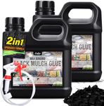 Mulch Glue - 0.5 Gallon Black Color Mulch Dye & Landscape Adhesive with Applicator for Landscaping, Garden - Safe Ready to Use Landscape Lock Gravel Binder Glue for Pea Gravel, Rock, Leaf, Stone, Bark