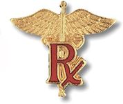 Prestige Medical Emblem Pin, Pharmacist (RX on Caduceus)