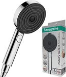 Hansgrohe Hand Shower Pulsify Select S, Shower Head 105 mm with 3 Sprays (Activation) Incl. PowderRain, Chrome, 24100000