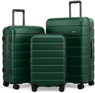 Coolife Luggage Set, Lightweight Durable Hardshell, 3 piece, Reed Green