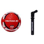 Vector X England Rubber Moulded Football, Size 3 (White/Maroon) Dual Action Air Pump