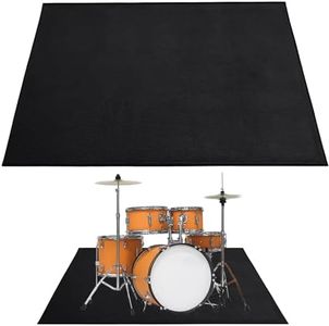 Drum Rug Drum Mat 6Ft x 4Ft Drum Carpet Drum Rugs Floor Mat Drum Rug Mat Music Rug with Non-Slip Grip Bottom Drum Accessories for Jazz Drum & Electric Drum Set Black