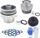LOBIUTIYA 2Pcs 15620-31060 Oil Filter Housing Cap Fit For Toyota Camry 4Runner+Oil Filter Cap Wrench +15643-31050 Plug+90430-12031 Aluminum Oil Drain Plug Gaskets（20Pcs）
