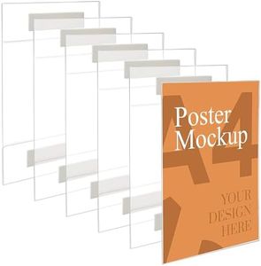 Kurtzy Expositor A4 Adhesivo (Pack de 6) Soporte Universal de Pared - Soporte Cartel Resistente a Quebrarse y Arañazos - Marco Acrílico Transparente - Oficina, Tienda, Restaurante – Sin Taladrar