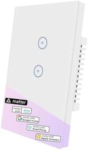 Matter Smart Light Switch, Smart Switch, Alexa Light Switch, Compatible with Alexa, Applee Home, Googlee and SmartThingss, 2 Gang