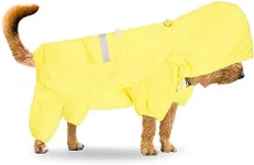 Okuna Outpost Dog Raincoat Jacket, Pet Rain Slicker with Hood, Medium (18.2 x 16.9 in, Yellow)