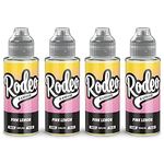 Rodeo Vape Liquid 4 x 100ml Pink Lemon Vape Juice E Liquid 70/30 Ecig Juice Cigarette Liquid Sub Ohm Juice Flavoured E Juice E Cigarette E-Liquid Nicotine Free Vape Short Fill