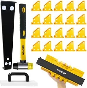 Laminate Flooring Tools, NAACOO Flooring Installation Kit，Professional Vinyl Flooring Tools - Tapping Block with Handle, 10” Contour Gauge, Pull Bar, 2 in 1 Flooring Spacers, Rubber Mallet