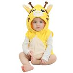 COOKY.D Unisex Baby Sleeveless Animal Cute Romper Bodysuit Newborn Boys Girls Hooded Outfits,Giraffe 6-12 Months