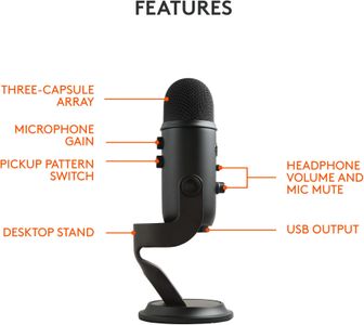 Blue Yeti USB Microphone – Black