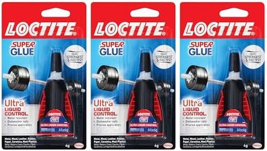 Loctite Super Glue Ultra Liquid Control, Clear Superglue, Cyanoacrylate Adhesive Instant Glue, Quick Dry - 4 g Bottle, 3 Pack