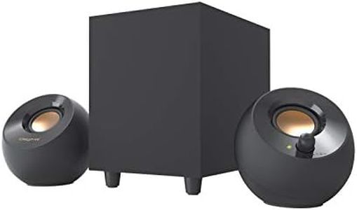 Creative Pebble Plus 2.1 USB-Powered Desktop Speakers with Powerful Down-Firing Subwoofer and Far-Field Drivers, Up to 8W RMS Total Power for Computer PCs and Laptops (Black)