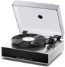 1 by ONE Record Player with Built-in Speakers, Stainless Steel Casing Turntable with DSP, AT-3600L Cartridge, Adjustable Counterweight, 33/45 RPM Vinyl Support, Phono/Line Output