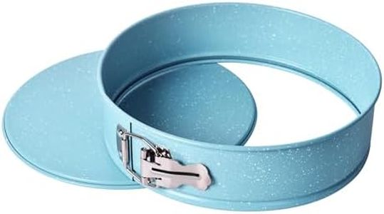 Bakeley Springform Pan 10-Inch Nonstick Cheesecake Pan with Removable Bottom Round Baking Cake Pie Mold for Oven 10" x 10" (Blue)