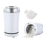 Electric Multifunctional Grinder.Electric Pill Crusher Grinder for Small or Large Pills,to Fine Powder. Pill Crusher Pulverizer Grinder for Elders or Pets. Small Dose Coffee Bean Grinder. (White)