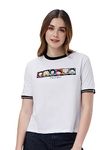 The Souled Store Official F.R.I.E.N.D.S: The Gang Womens and Girls Regular fit Graphic Printed Half Sleeve Cotton White Color Women T-Shirts T Shirt for Women Round Neck Half Sleeve Printed