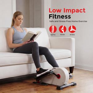 Sunny Health & Fitness Magnetic Under Desk Elliptical – Mini Pedal Exerciser with LCD Monitor, Portable Home Gym