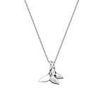 IMINI Sterling Silver Necklace with Double Mermaid Tail Pendants for Women Girls Men Delicate Personalized Polished Fish Whale Tail Pendant Dangling 18" Chain Fashion Jewelry