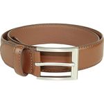 VANGELO Men Classic Dress Belt Black Brown Cognac Ivory White Fits Waise from 28" to 72", Brown 2, 38" (Waist 36"-40")