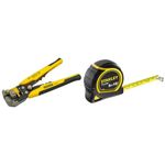 STANLEY FATMAX Automatic Wire Stripper, Strips 10-22 AWG wire with Spring loaded handles & TYLON Tape Measure 5M/16 Inches Compact Case with Cushioned Grip Metric