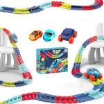 Glow LED Light Up Race Car Track Toys - Tracks Construction Race Track Toys Car Set for 5 Year Old Boys,Girls - Electric Race Vehicle Flexible Cars Party Favors for Kids and Adult（184Pcs）