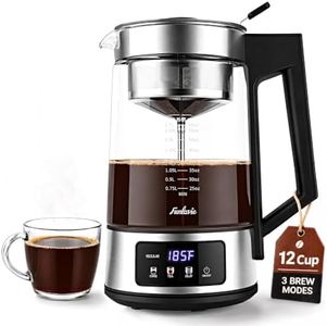 FUNLAVIE 12-Cup Electric Percolator Coffee Pot, 3 Brew Strength Settings