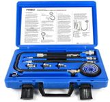 PESIKO Engine Compression Tester Kit | 0-300 psi/20.7 Bar | Cylinder Compression Gauge, Multi-Size Spark Plug Adapters for Gasoline Engines